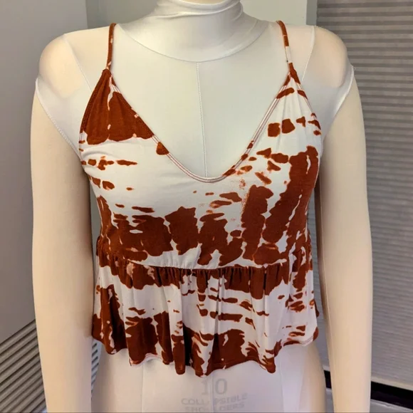 ALO Brown and White Tank with Mesh Back Women's Size Medium - Picture 3 of 9